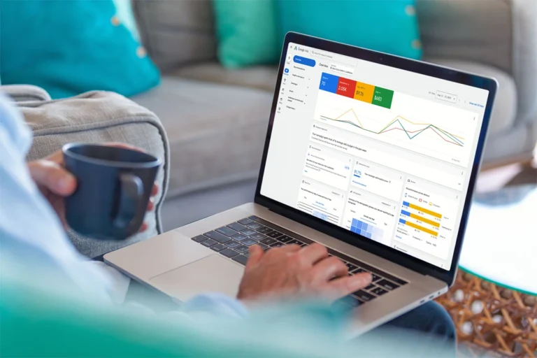 Google Ads interface on laptop